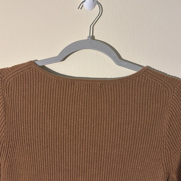 Madewell Brown Bodycon V-Neck Dress - Picture 7 of 9